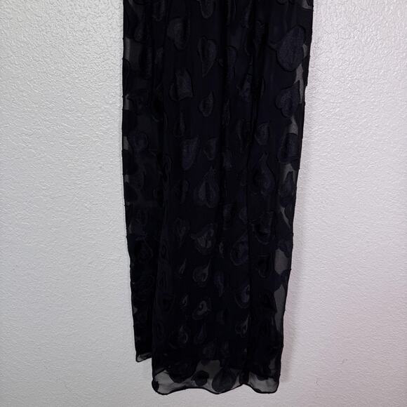 Victorias Secret Slip Dress Womens Small Sheer Heart Flocked Maxi Y2K Lingerie - Picture 5 of 12